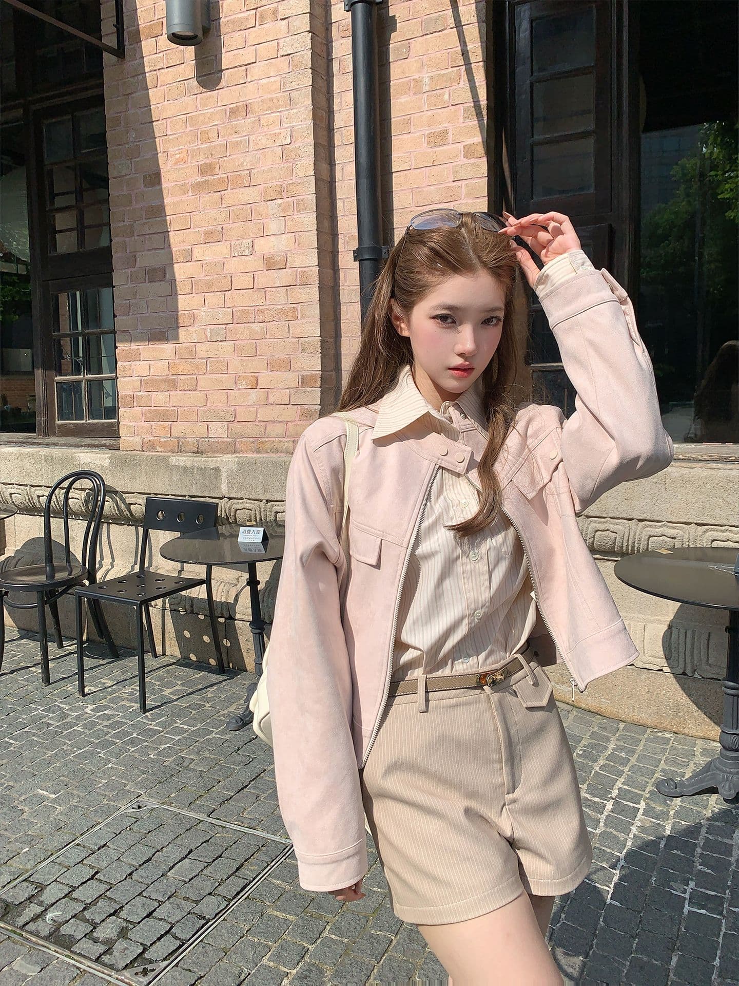 두꺼운 원본 없음 제인 레트로 라운드 넥 스웨이드 재킷 여성 코트 가을 한 부서 루즈핏 캐주얼 쇼트 스타일 맨위 이미지 2