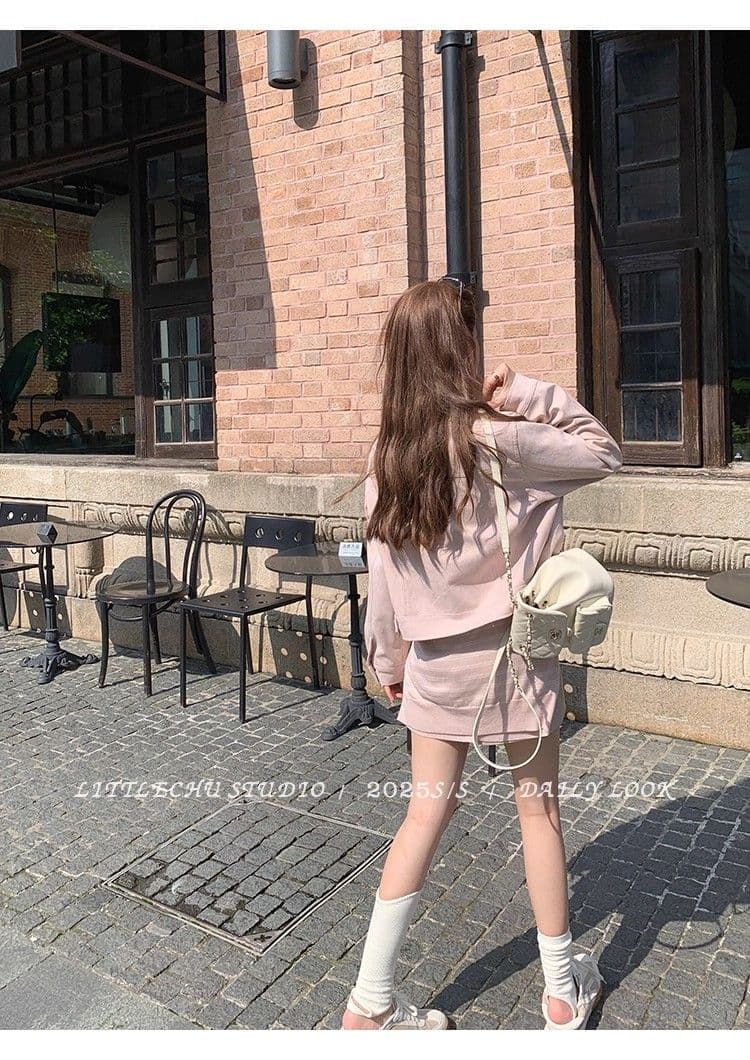 두꺼운 원본 없음 제인 레트로 라운드 넥 스웨이드 재킷 여성 코트 가을 한 부서 루즈핏 캐주얼 쇼트 스타일 맨위 상세 이미지 12