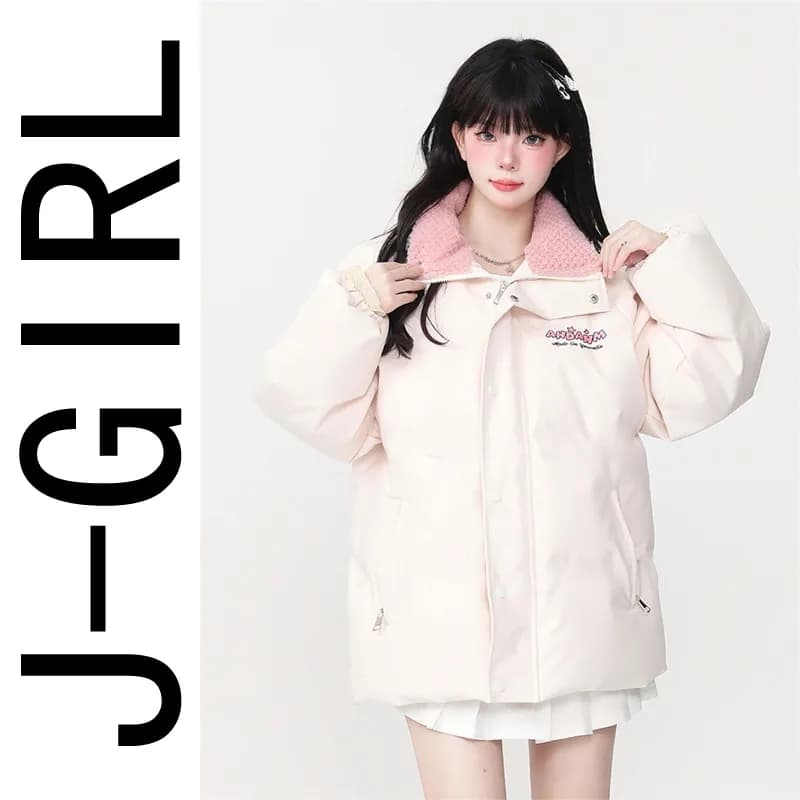 슈퍼 귀여운 PU 가죽 디자인 면 의류 여성 겨울 새로운 루즈핏 두꺼운 가죽 재킷 학원 스타일 학생 면 옷 재킷 상세 이미지 8