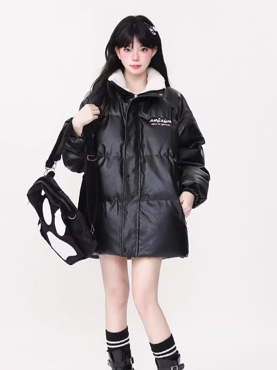스탠드 칼라 남녀 달콤한 차가운 바람 알파벳 작은 대중 디자인 센스 면 의류 작은 대중 루즈핏 패딩 재킷 겨울 재킷 목화 진딧물 트렌디 상세 이미지 5