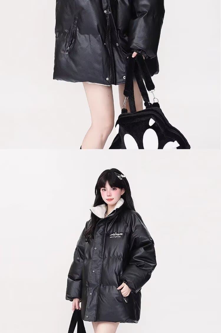스탠드 칼라 남녀 달콤한 차가운 바람 알파벳 작은 대중 디자인 센스 면 의류 작은 대중 루즈핏 패딩 재킷 겨울 재킷 목화 진딧물 트렌디 상세 이미지 13