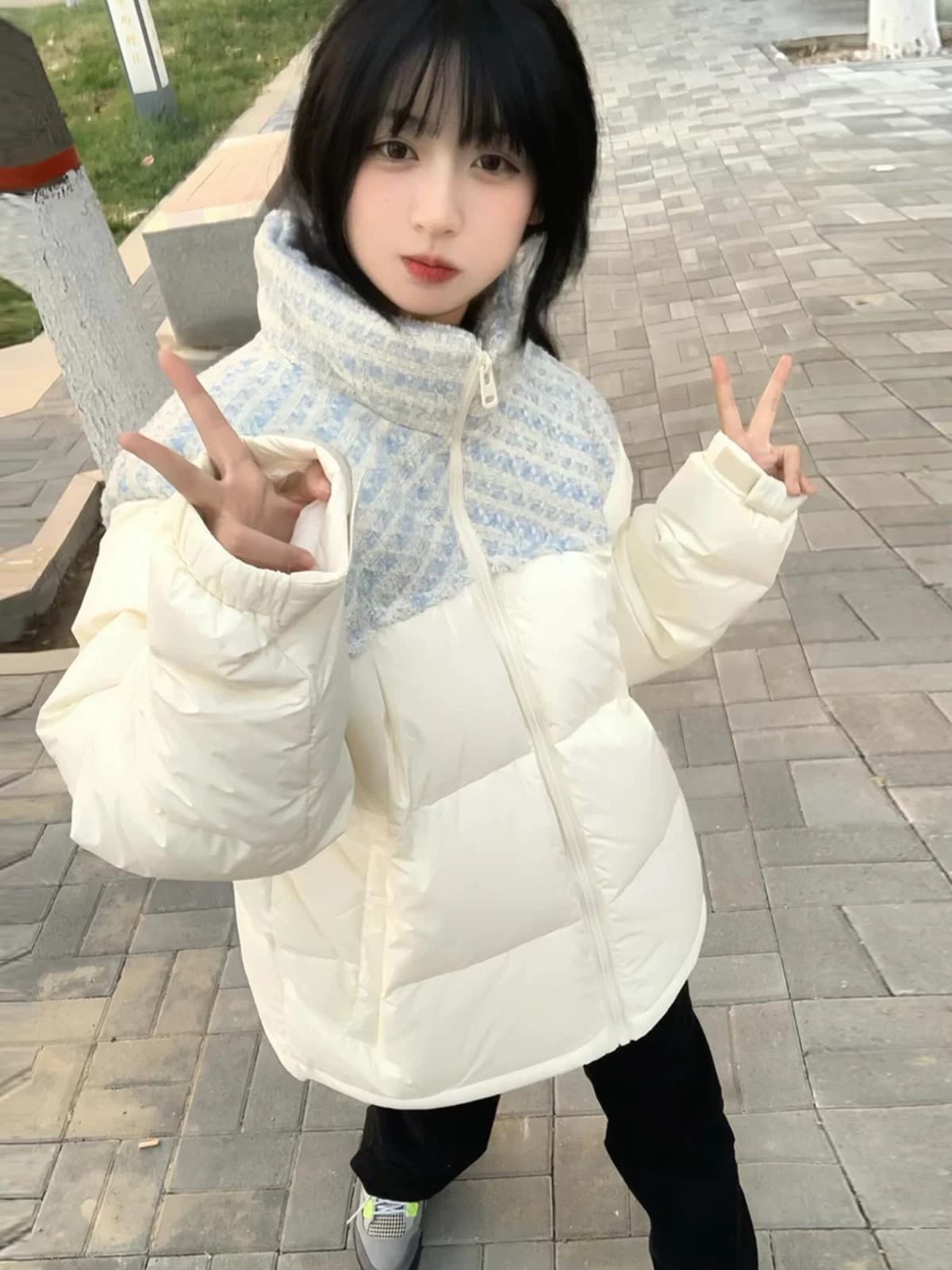 있음 대 물품 스트레이트 연결됨 랙 다운 재킷 여성 겨울 한국 스타일 새로운 고급 센스 커플 보온 면 의류 면 옷 상세 이미지 4