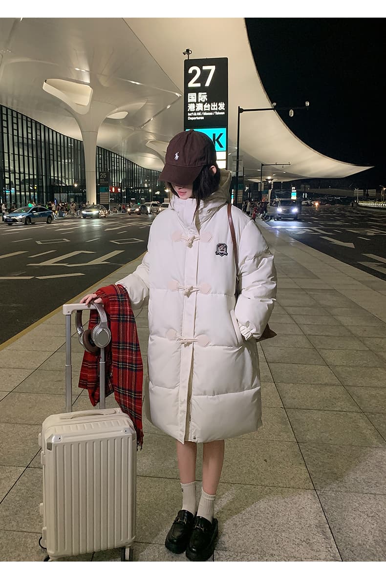 푸딩 곰 jk 아래 면화 의류 여성 겨울 2026 새로운 중간 길이 학원 스타일 작은 키 재킷 면 옷 트렌디 상세 이미지 12