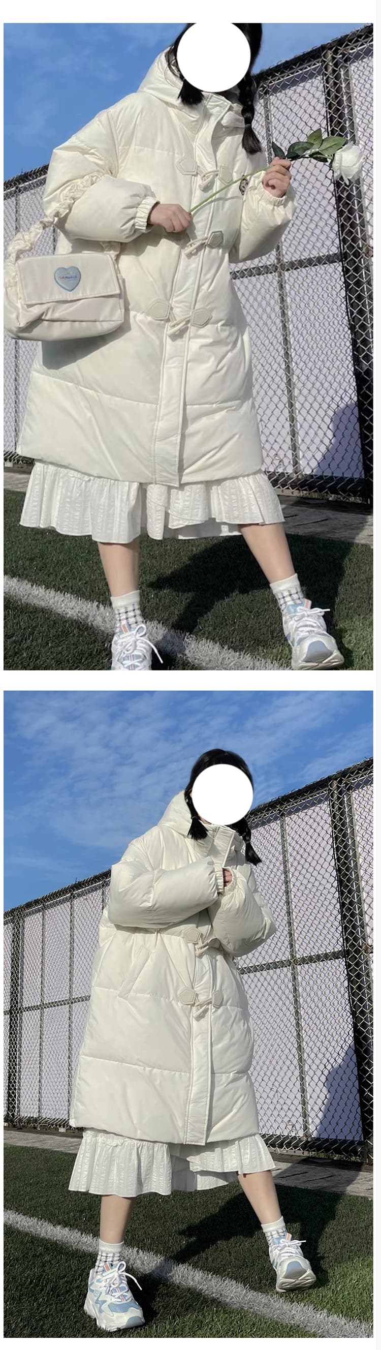 면 의류 여성 겨울 2026 새로운 중간 길이 학원 스타일 작은 키 재킷 면 옷 상세 이미지 10