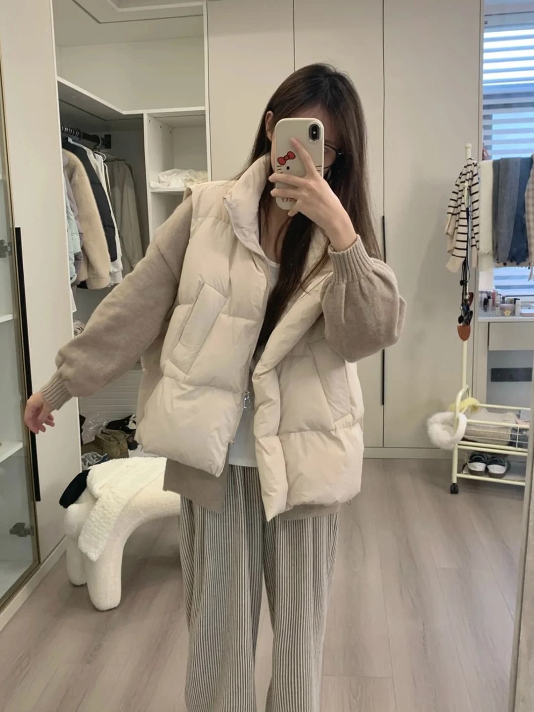 lilylikes 아래 면화 의류 작은 유럽 패키지 새로운 한국 스타일 루즈핏 스탠드 칼라 워싱 고급 빗질된 면 베스트 여성 코트 상세 이미지 2