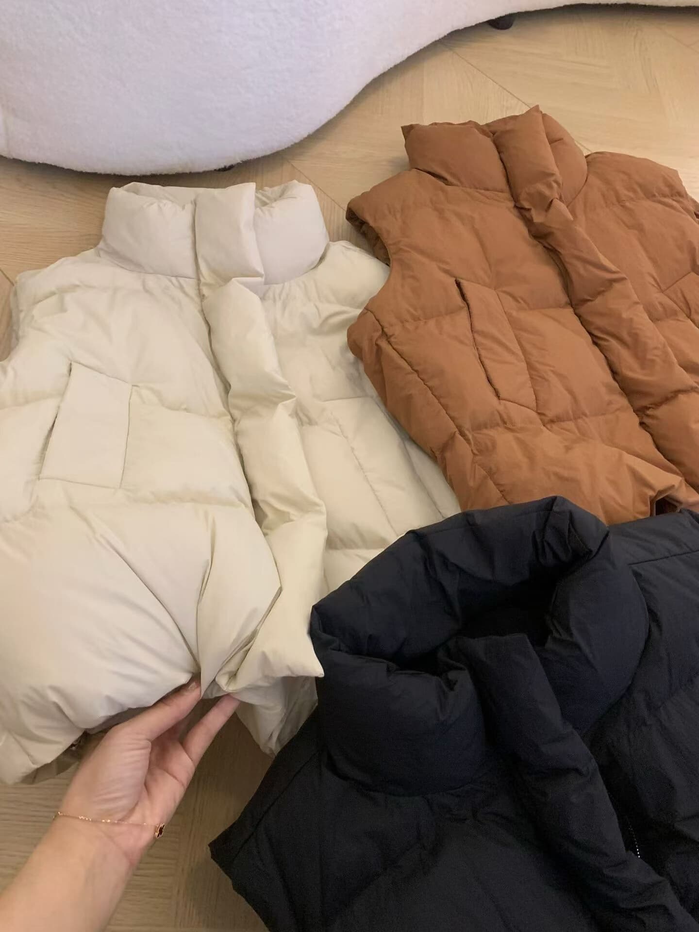 lilylikes 아래 면화 의류 작은 유럽 패키지 새로운 한국 스타일 루즈핏 스탠드 칼라 워싱 고급 빗질된 면 베스트 여성 코트 상세 이미지 22