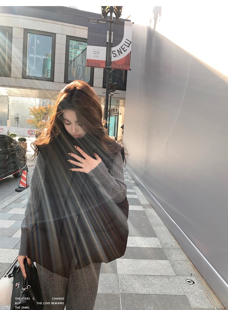 lilylikes 아래 면화 의류 작은 유럽 패키지 새로운 한국 스타일 루즈핏 스탠드 칼라 워싱 고급 빗질된 면 베스트 여성 코트 상세 이미지 39