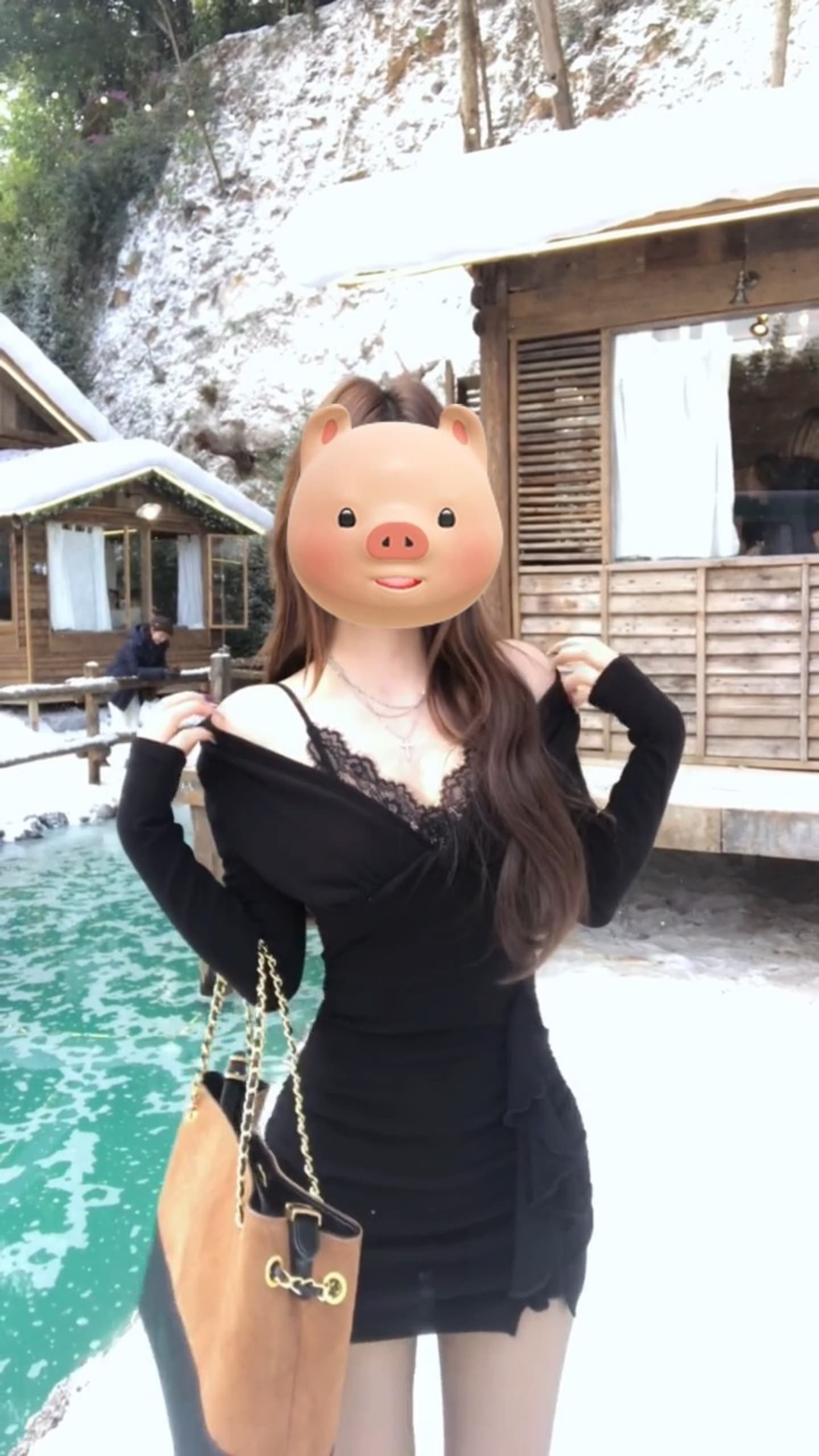 순수한 욕망 바람 핫걸 디자인 섹시함 레이스 페이크 레이어드 여성 드레스 가을 겨울 프릴 니트 타이트 스커트 짧은 치마 상세 이미지 8