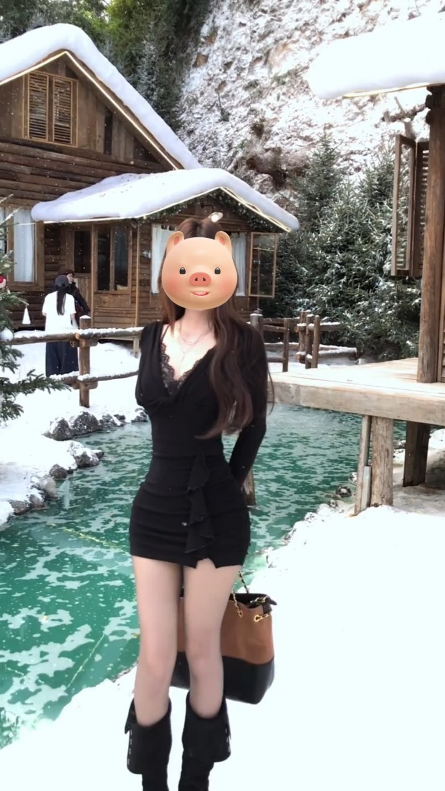순수한 욕망 바람 핫걸 디자인 섹시함 레이스 페이크 레이어드 여성 드레스 가을 겨울 프릴 니트 타이트 스커트 짧은 치마 상세 이미지 11