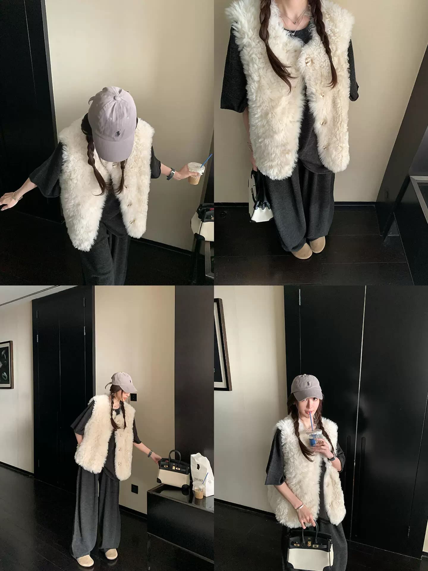 유럽 니켈 베스트 환경 보호 모피 피모 하나 다용도 민소매 조끼 가을 겨울 보온 모피 베스트 여성 코트 이미지 2