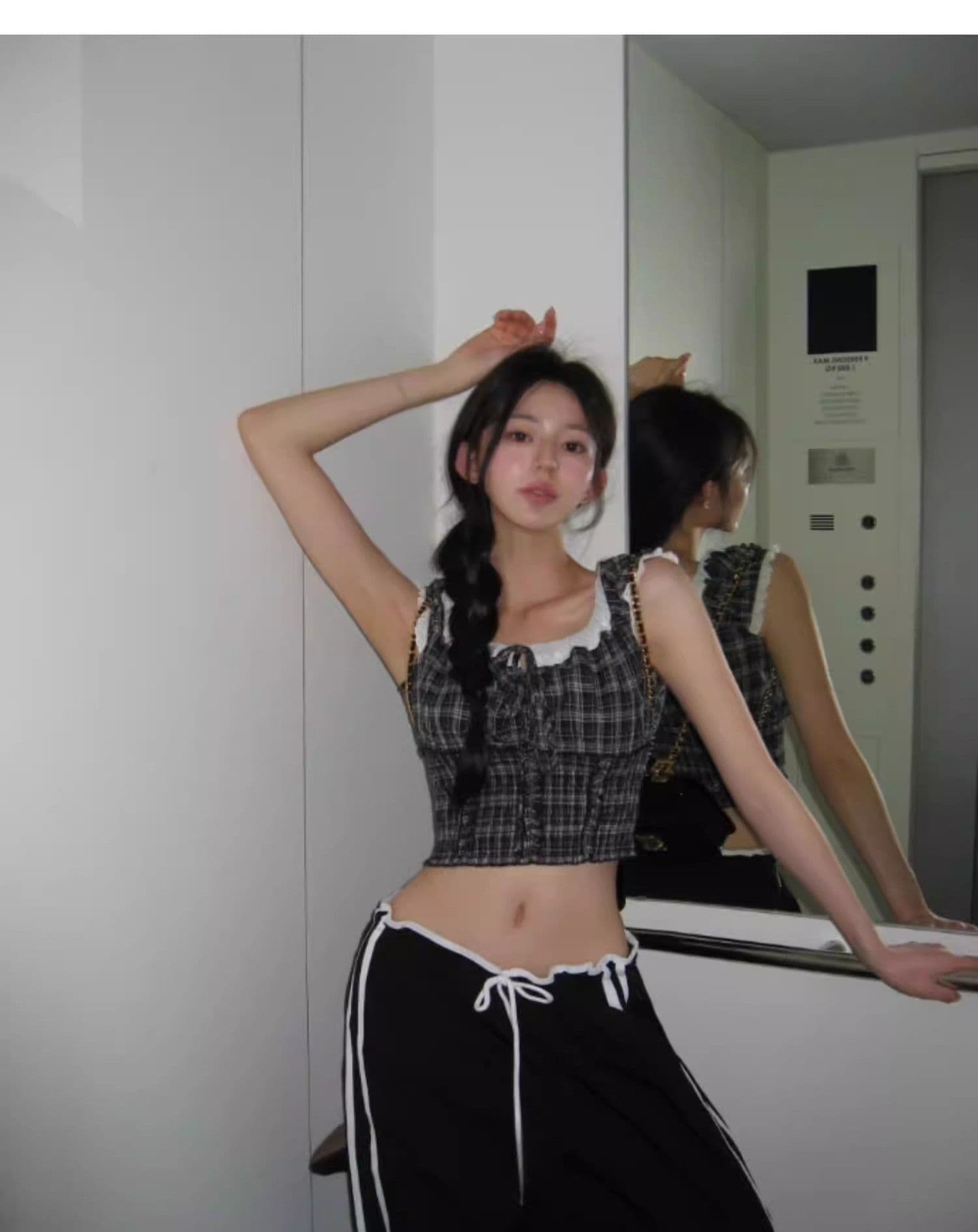 한국 chic 여름 연령 감소 레트로 작은 대중 디자인 센스 품격 패션 펌프 로프 네클라인 몸매 가꾸기 반팔 여성 셔츠 상세 이미지 18
