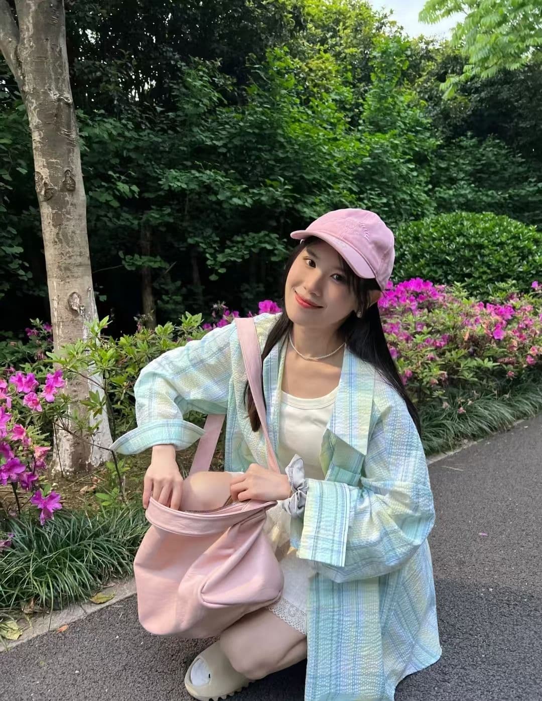 한 부서 chic 질감 체크무늬 녹색 셔츠 반팔 여성 여름 얇은 스타일 작은 대중 Chic 커플 섹션 셔츠 오픈 가디건 이미지 4