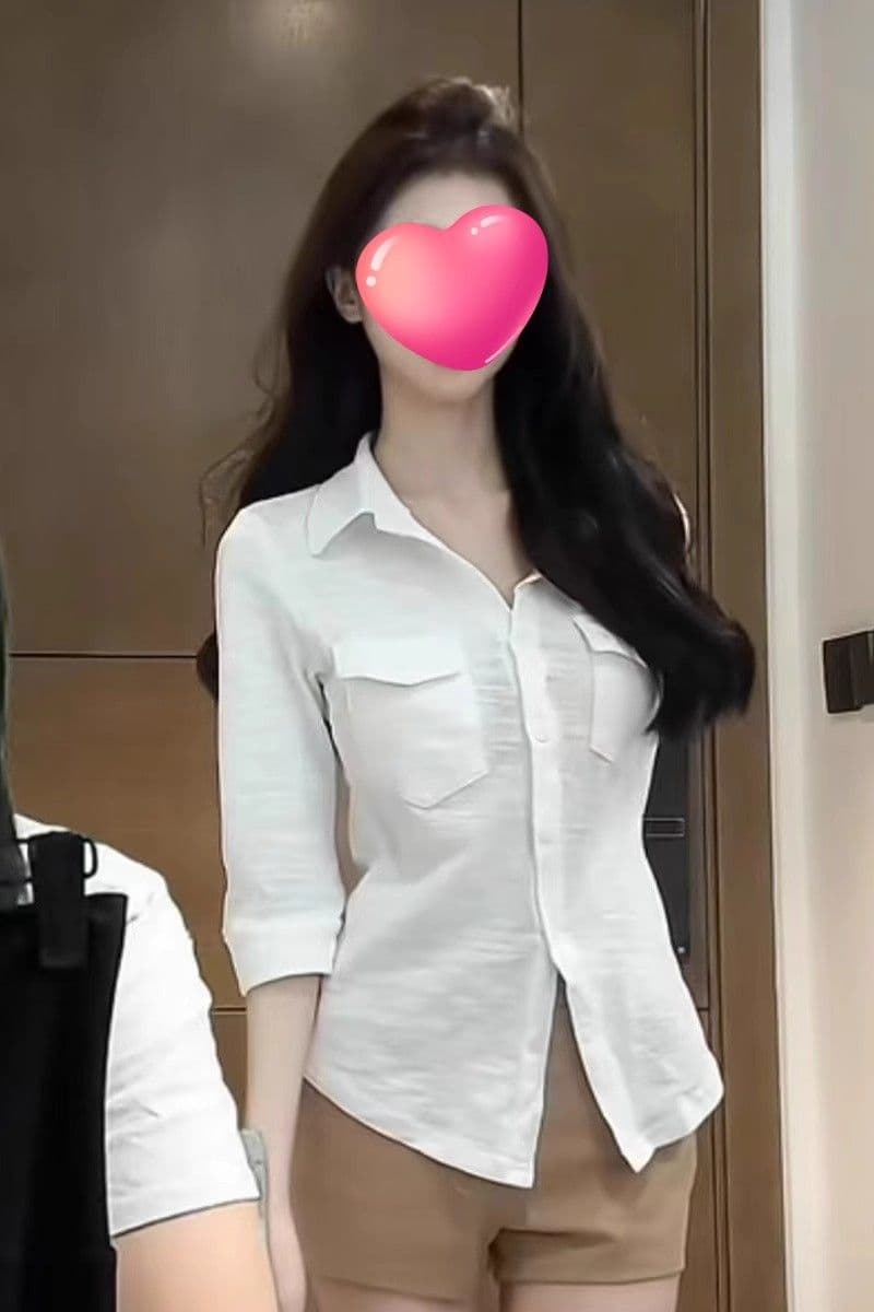 순수한 욕망 핫걸 바람 고급 센스 폴로 칼라 단추 여성 셔츠 가을 새로운 몸매 가꾸기 슬림해 보이는 디자인 센스 작은 대중 맨위 상세 이미지 6
