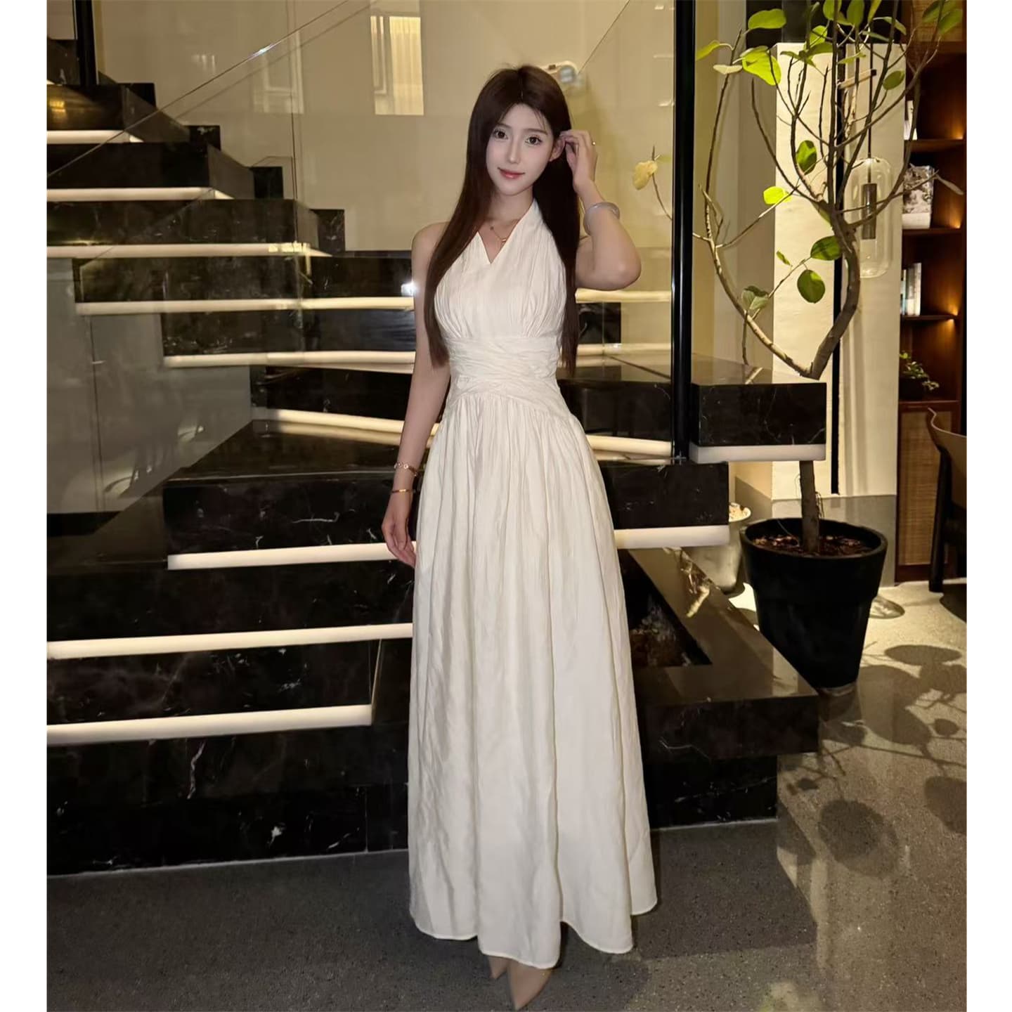 한 부서 아름다운 서리가 내린 부서 검정색 민소매 드레스 아이들 여름 2026 새로운 차 인사이드 차 가스 Chic 롱 스커트 상세 이미지 3