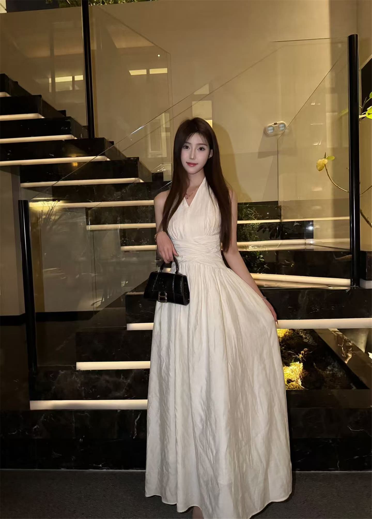 한 부서 아름다운 서리가 내린 부서 검정색 민소매 드레스 아이들 여름 2026 새로운 차 인사이드 차 가스 Chic 롱 스커트 상세 이미지 4