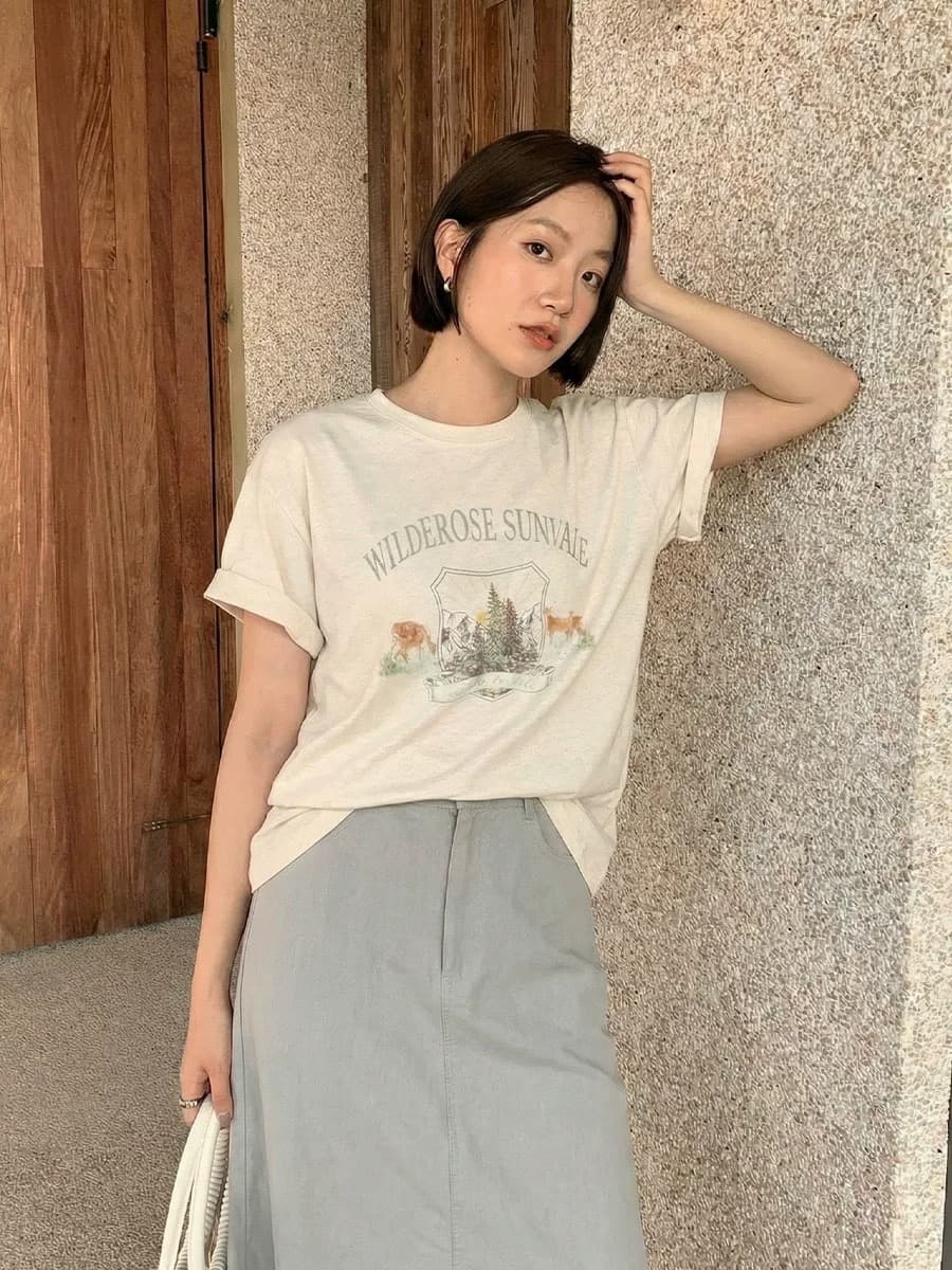 순면 이후 패키지 칼라 bm 조수 브랜드 인터넷 유명인 한국 스타일 하라주쿠 와이드 바람 소나무 맨위 캐주얼 프린트 연령 감소 반팔 티셔츠 여성 상세 이미지 5