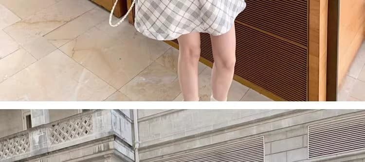 봄 여름 품격 V넥 민소매 슬림해 보이는 여성 조끼 스커트 프랑스식 디자인 센스 체크무늬 드레스 캐주얼 여성 여름 드레스 상세 이미지 26