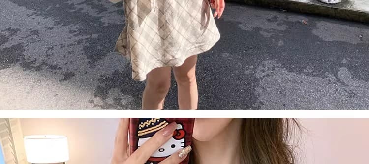 봄 여름 품격 V넥 민소매 슬림해 보이는 여성 조끼 스커트 프랑스식 디자인 센스 체크무늬 드레스 캐주얼 여성 여름 드레스 상세 이미지 29