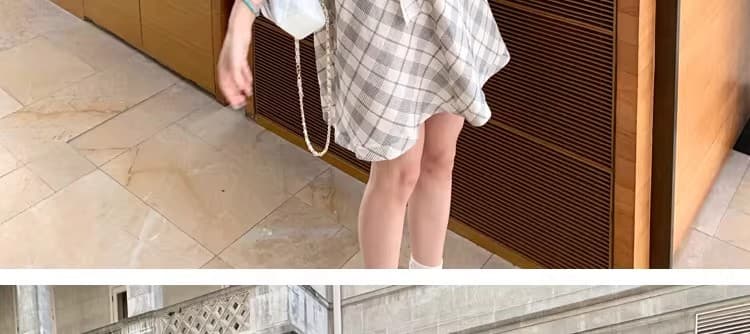 봄 여름 품격 V넥 민소매 슬림해 보이는 여성 조끼 스커트 프랑스식 디자인 센스 체크무늬 드레스 캐주얼 여성 여름 드레스 상세 이미지 38
