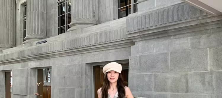봄 여름 품격 V넥 민소매 슬림해 보이는 여성 조끼 스커트 프랑스식 디자인 센스 체크무늬 드레스 캐주얼 여성 여름 드레스 상세 이미지 49