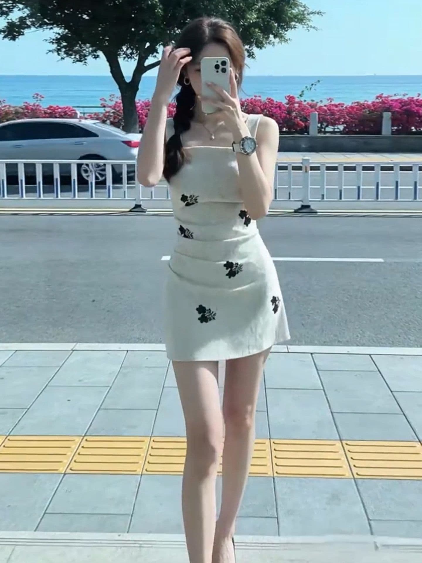프랑스식 레트로 민소매 슬립 드레스 아이들 여름 2026 년 새로운 고급 센스 자이언트 잘 생긴 미니 스커트 이미지 3
