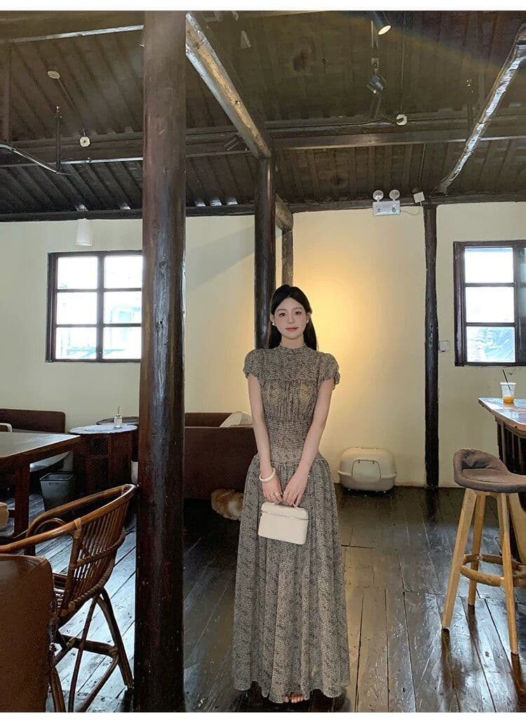 원본 것 있음 네리 프랑스식 고급 센스 한국 스타일 로얄 자매 바람 패션 반팔 드레스 디자인 부드러운 롱 스커트 상세 이미지 9