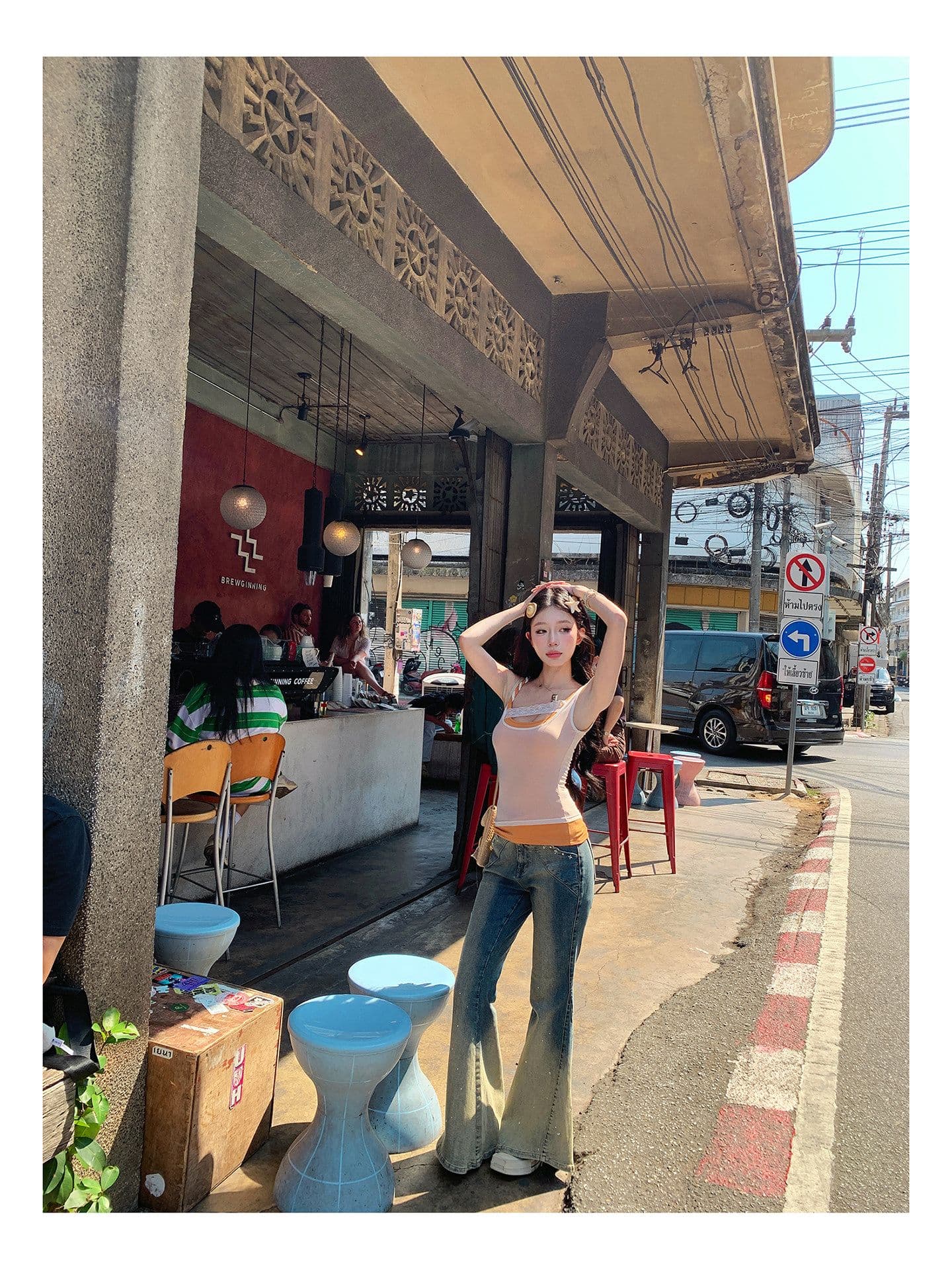 260 그램 사람들 면 망사 핫걸 배색 패치워크 캐미솔 여름 스택 착용 슬림해 보이는 민소매 맨위 상세 이미지 41