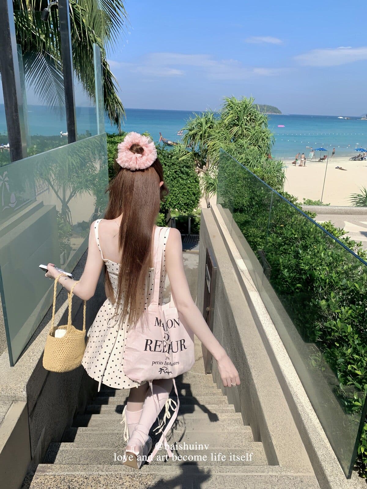 정장 원단 miu 부서 도트 무늬 살구 색상 광장 칼라 슬립 여성 드레스 프랑스식 순수한 허리 수축 치마 상세 이미지 7