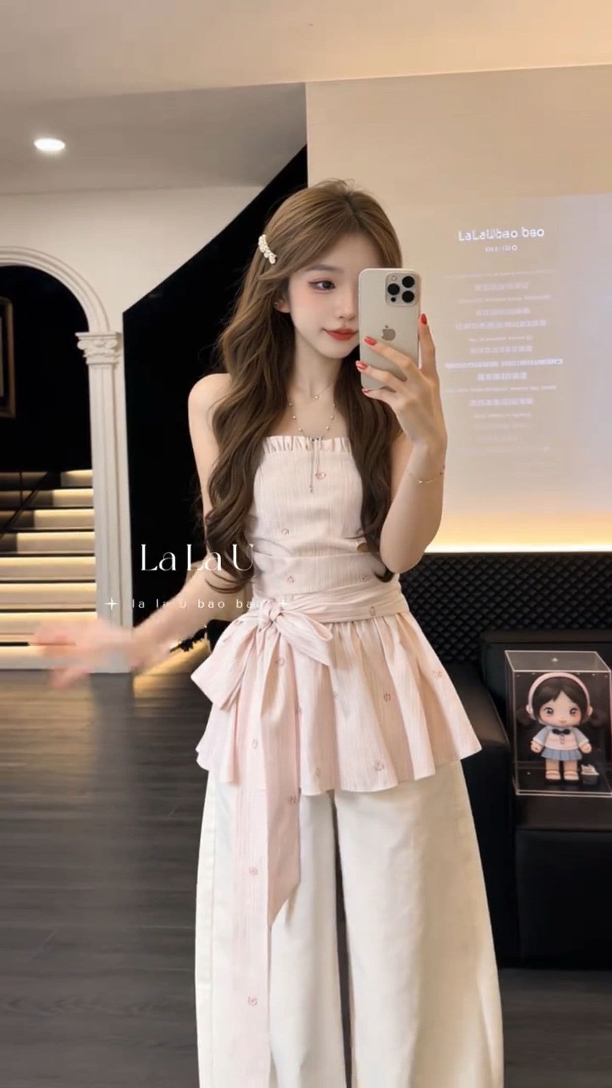 프랑스식 레트로 순수한 욕망 바람 주름 다용도 스트랩 디자인 센스 작은 대중 튜브탑 슬립 슬림해 보이는 맨위 여성 상세 이미지 6