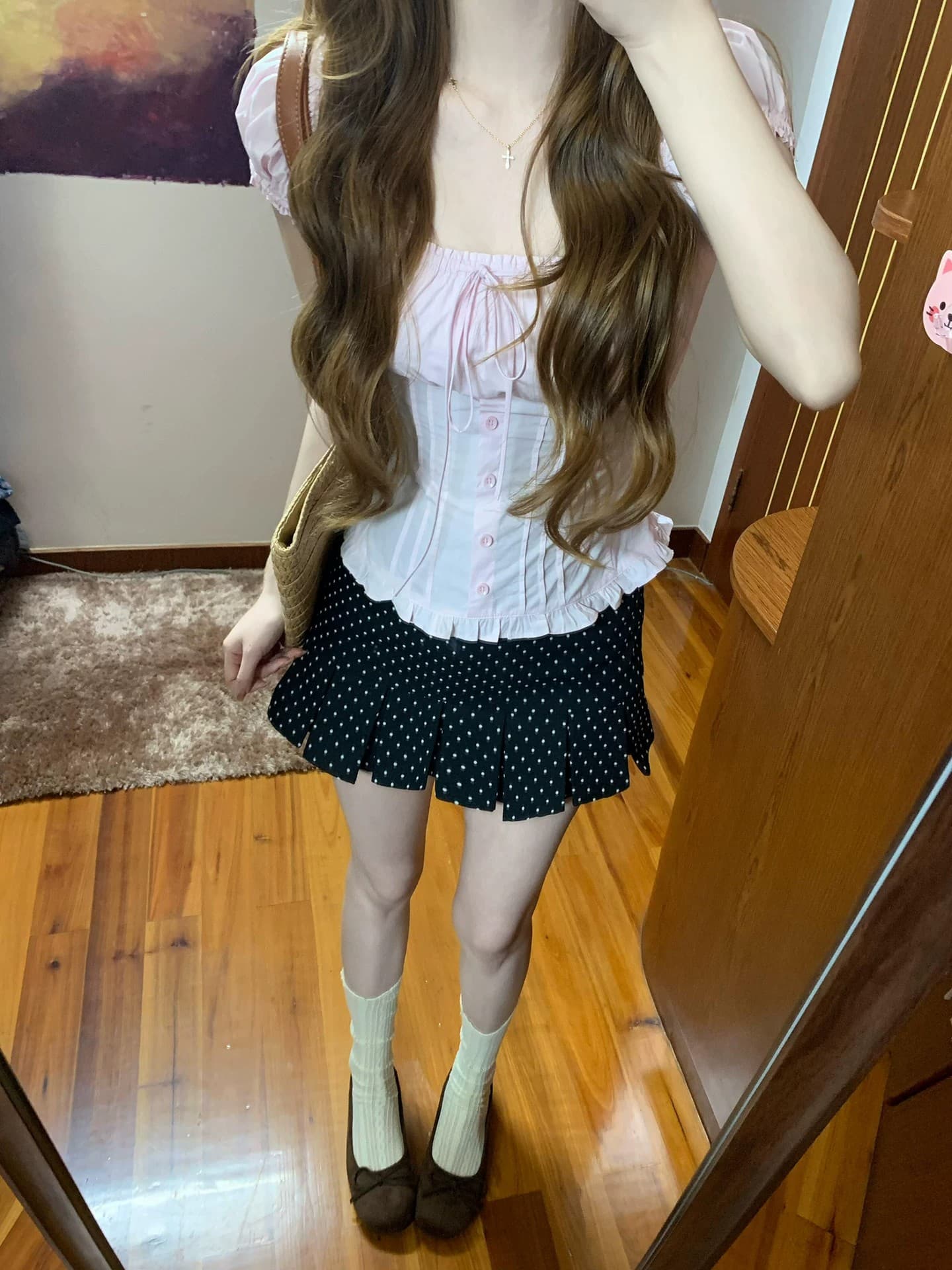 달콤함 화이트 홀로우 아웃 광장 칼라 반팔 여성 셔츠 여름 스트랩 거품 소매 셔츠 작은 셔츠 몸매 가꾸기 슬림해 보이는 맨위 상세 이미지 11