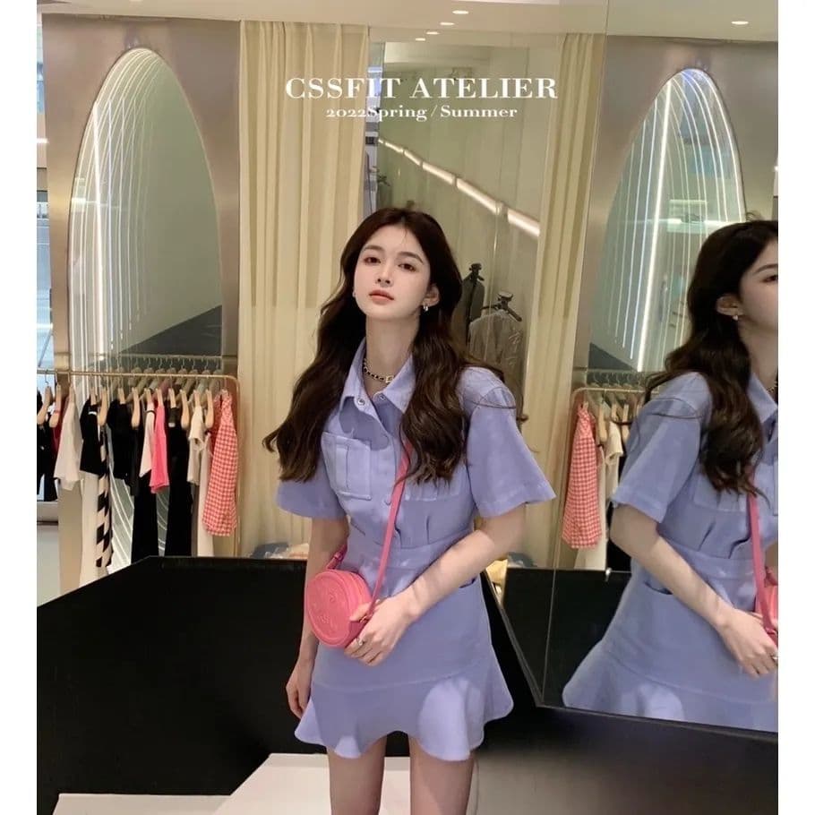 2026 년 새로운 인어 꼬리 슈퍼 요정 캐주얼 데님 드레스 허리 수축 봄 여름 작은 대중 디자인 고급 센스 치마 이미지 2