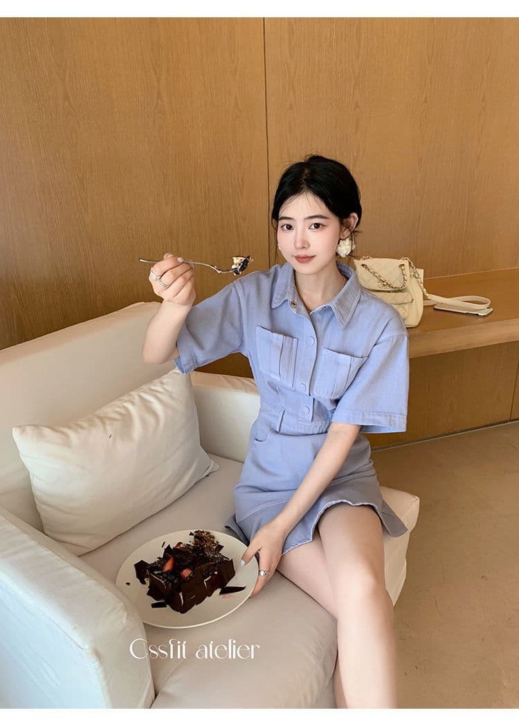 2026 년 새로운 인어 꼬리 슈퍼 요정 캐주얼 데님 드레스 허리 수축 봄 여름 작은 대중 디자인 고급 센스 치마 상세 이미지 16