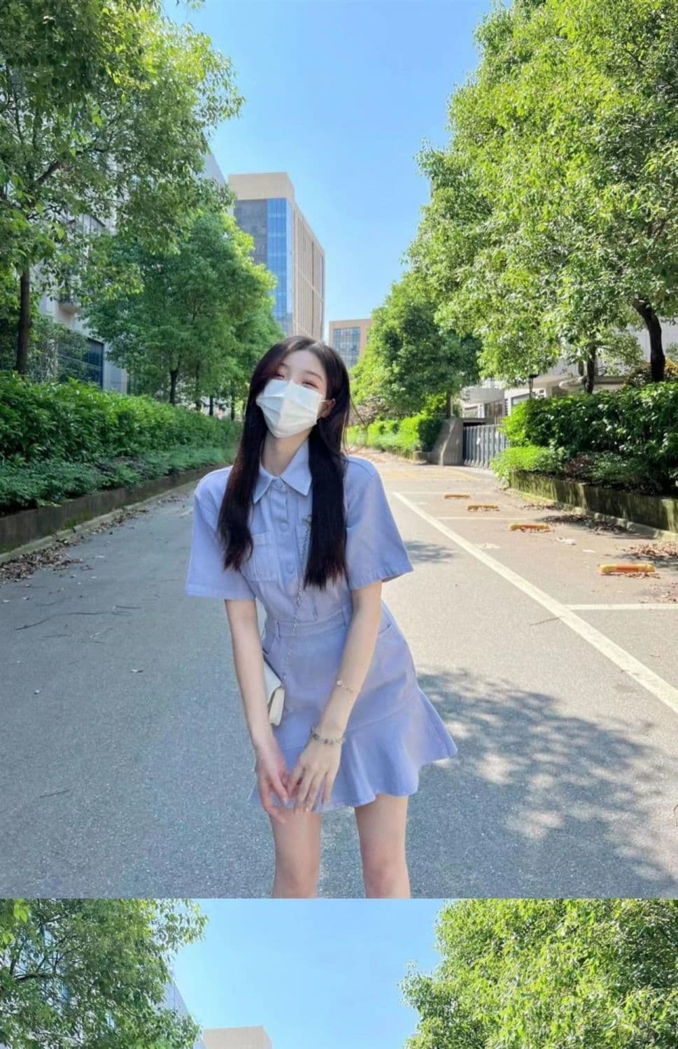 프로방스 인어 꼬리 파란색 데님 드레스 새로운 여름 작은 대중 디자인 고급 센스 작은 키 부드러운 바람 상세 이미지 4