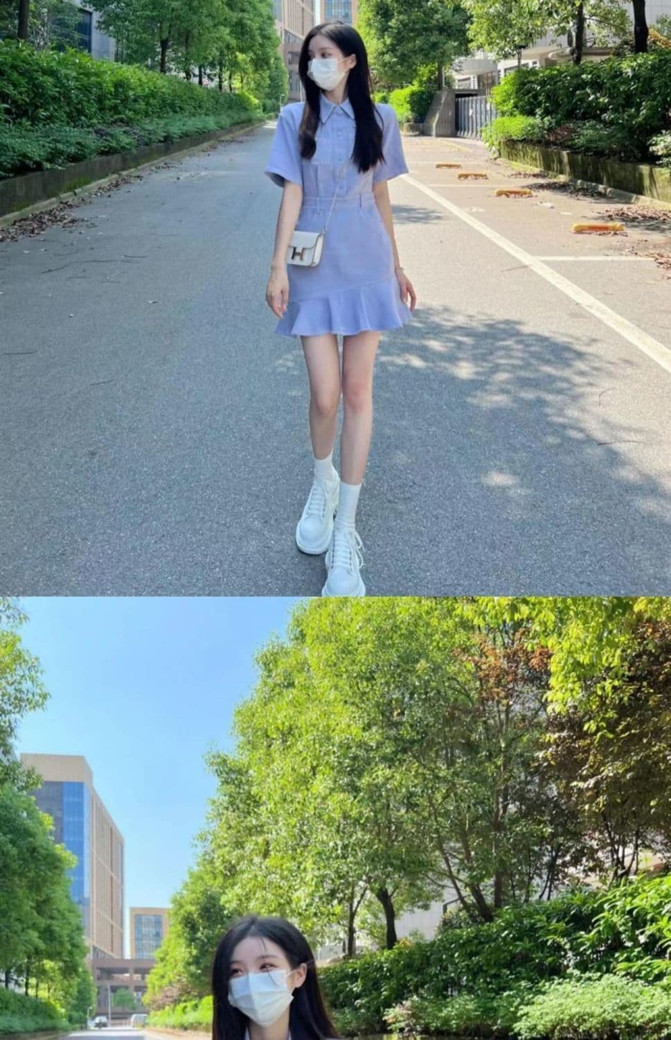 프로방스 인어 꼬리 파란색 데님 드레스 새로운 여름 작은 대중 디자인 고급 센스 작은 키 부드러운 바람 상세 이미지 6