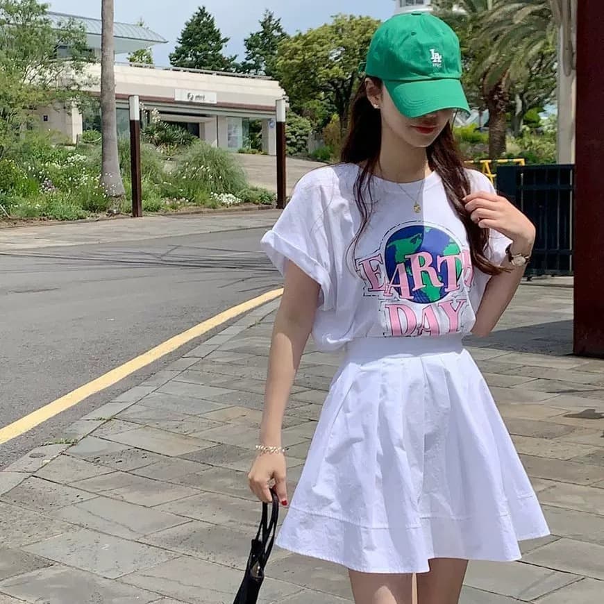 한 부서 여름 새로운 루즈핏 다용도 chic 프린트 반팔 티셔츠 슬림해 보이는 캐주얼 느긋한 편안함 연령 감소 맨위 이미지 5