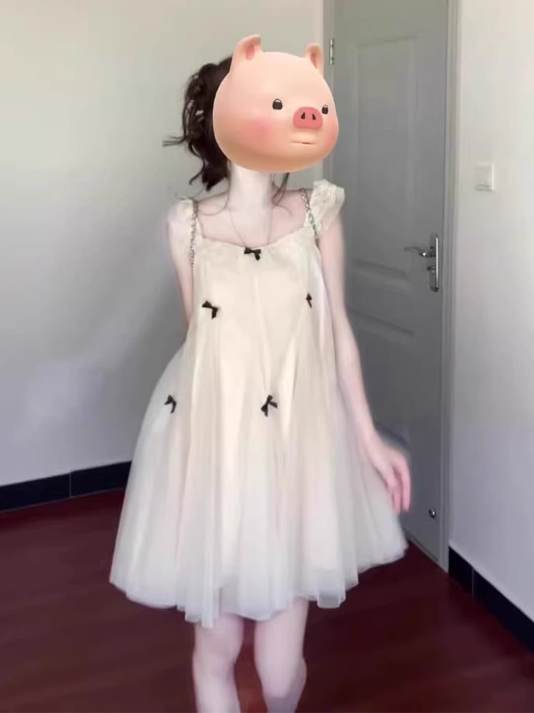 요정 가스 Tulle 공주 인형 치마 작은 키 드레스 프랑스식 달콤함 나비 매듭 Feifei 소매 디자인 센스 새로운 이미지 2