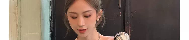 2026 여름 chic 달콤한 매운맛 바람 섹시한 여자 여름 체크무늬 아름다움 라드. 레트로 착용 가져 가라. 핫걸 작은 맨위 상세 이미지 5