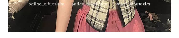 2026 여름 chic 달콤한 매운맛 바람 섹시한 여자 여름 체크무늬 아름다움 라드. 레트로 착용 가져 가라. 핫걸 작은 맨위 상세 이미지 62