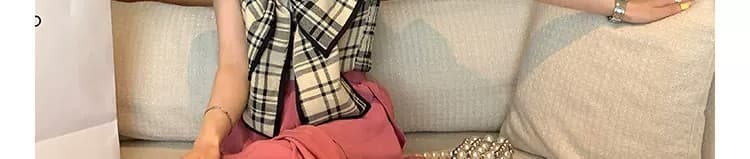 2026 여름 chic 달콤한 매운맛 바람 섹시한 여자 여름 체크무늬 아름다움 라드. 레트로 착용 가져 가라. 핫걸 작은 맨위 상세 이미지 138