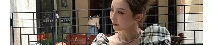 2026 여름 chic 달콤한 매운맛 바람 섹시한 여자 여름 체크무늬 아름다움 라드. 레트로 착용 가져 가라. 핫걸 작은 맨위 상세 이미지 161