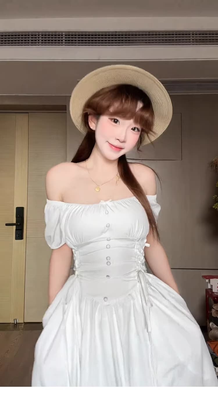 프랑스식 부드러운 바람 고급 센스 십자가 레이스업 화이트 드레스 아이들 여름 드레스 슬림해 보이는 허리 수축 반팔 A라인 스커트 상세 이미지 11
