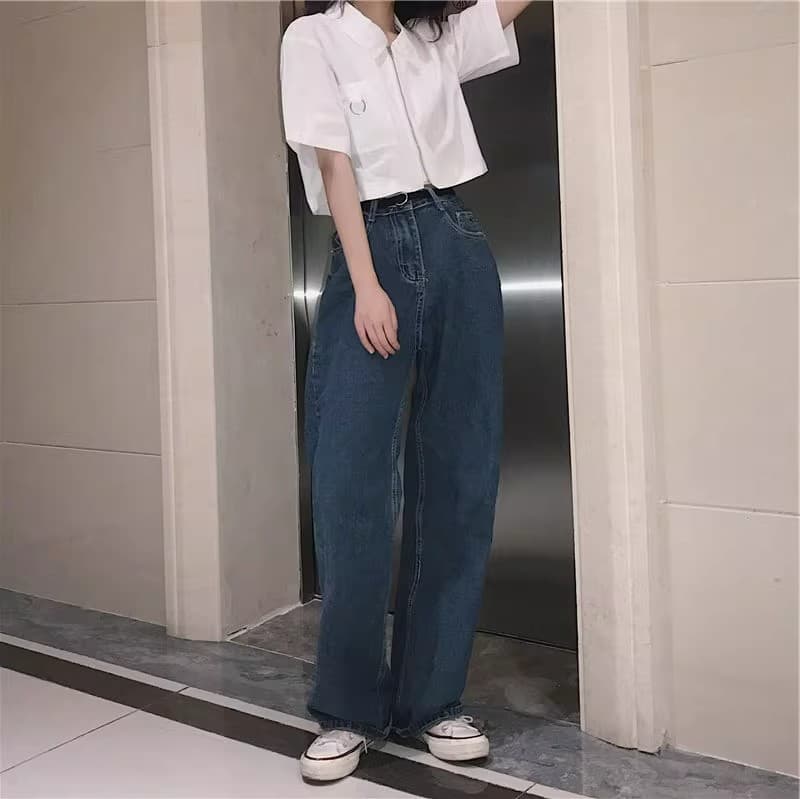 반팔 여성 셔츠 여름 울다 우아한 바람 쇼트 스타일 POLO 셔츠 티셔츠 여성 디자인 센스 작은 대중 학생 오픈 가디건 맨위 ins 상세 이미지 10