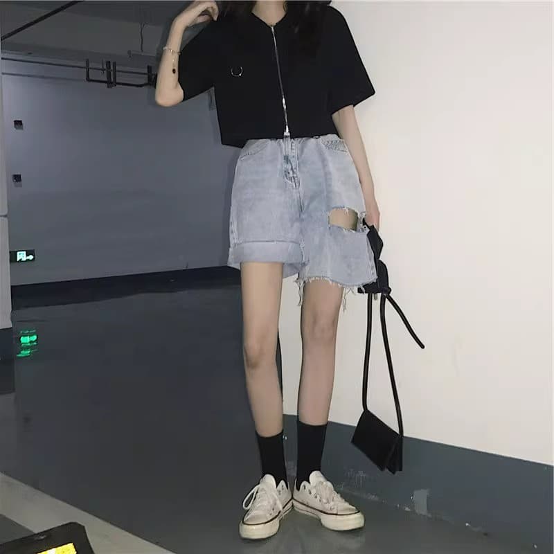 반팔 여성 셔츠 여름 울다 우아한 바람 쇼트 스타일 POLO 셔츠 티셔츠 여성 디자인 센스 작은 대중 학생 오픈 가디건 맨위 ins 상세 이미지 18