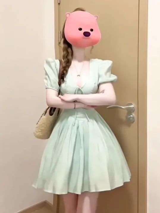 빅 사이즈 순수한 욕망 바람 박하 남자 웨이브 공주 드레스 여성 여름 통통한 여동생 디자인 센스 슬림해 보이는 휴가 섹션 드레스 상세 이미지 2