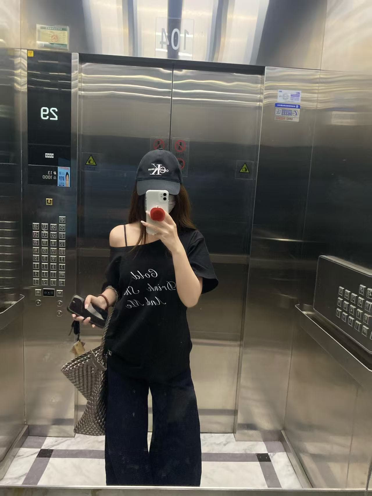 220 그램 92 면 8 암모니아 Lun 아메리칸 핫걸 비스듬한 어깨 알파벳 프린트 반팔 티셔츠 여성 상세 이미지 6