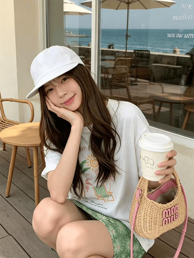 순면 이후 패키지 칼라 bm 조수 브랜드 인터넷 유명인 한국 스타일 하라주쿠 와이드 바람 소나무 맨위 캐주얼 프린트 연령 감소 반팔 티셔츠 여성 이미지 3
