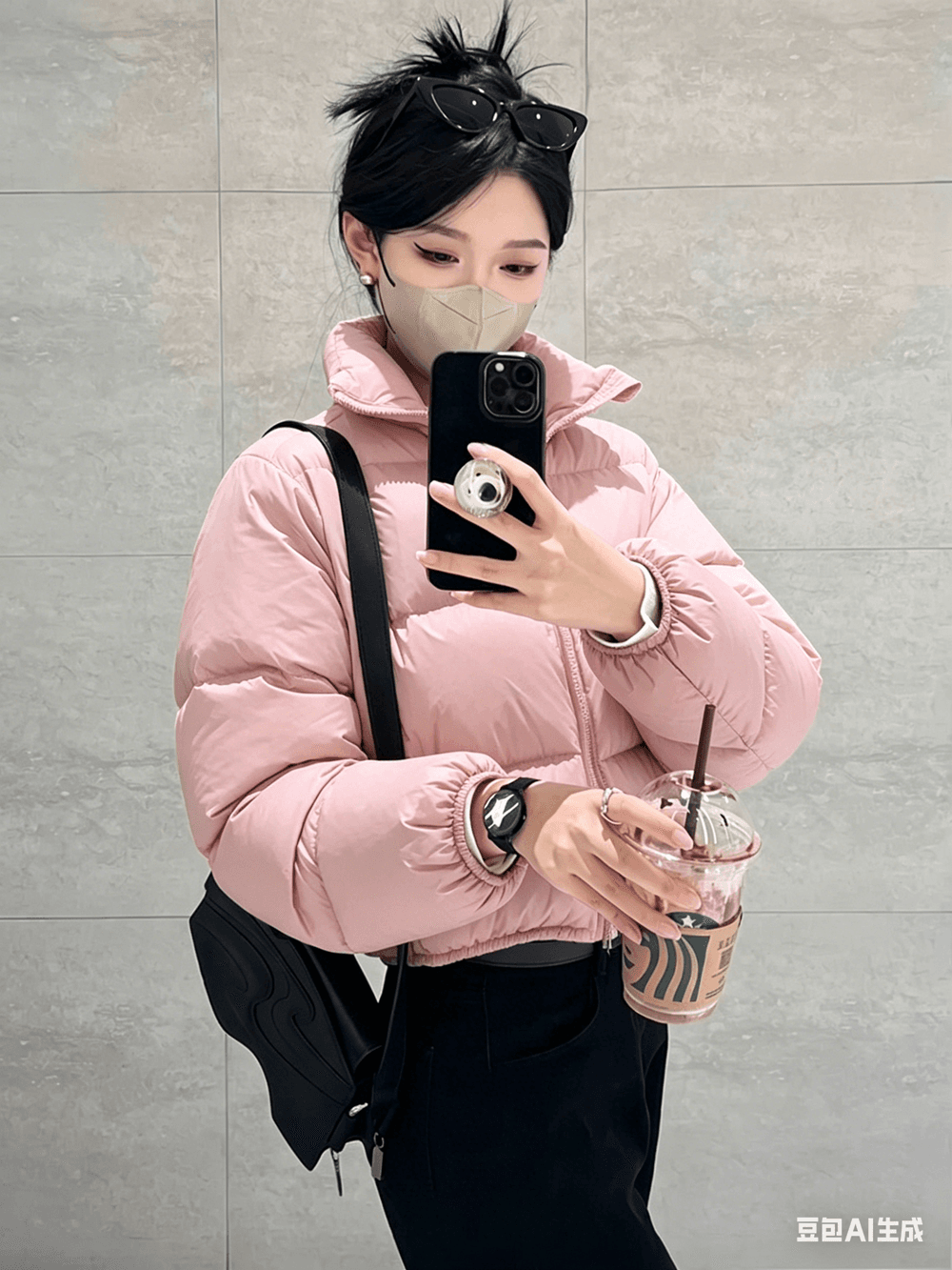 켄 콩 바람 쇼트 스타일 새로운 세 국방 아래 면화 의류 여성 루즈핏 두꺼운 스탠드 칼라 작은 키 패딩 재킷 ins 면 옷 이미지 4