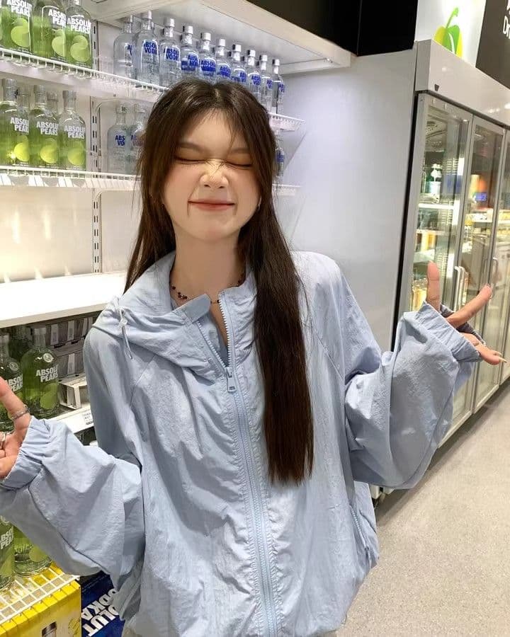 캐주얼 운동 바람 긴팔 재킷 여성 코트 여름 새로운 느긋한 루즈핏 다용도 긴팔 후드 자외선 차단 맨위 상세 이미지 9