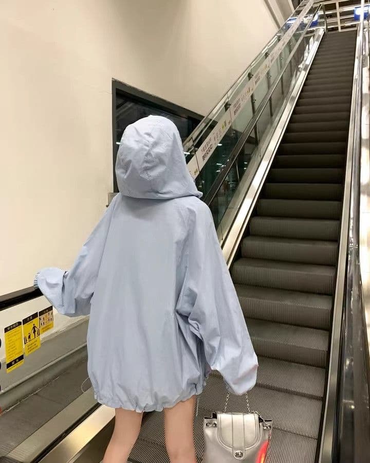 캐주얼 운동 바람 긴팔 재킷 여성 코트 여름 새로운 느긋한 루즈핏 다용도 긴팔 후드 자외선 차단 맨위 상세 이미지 16