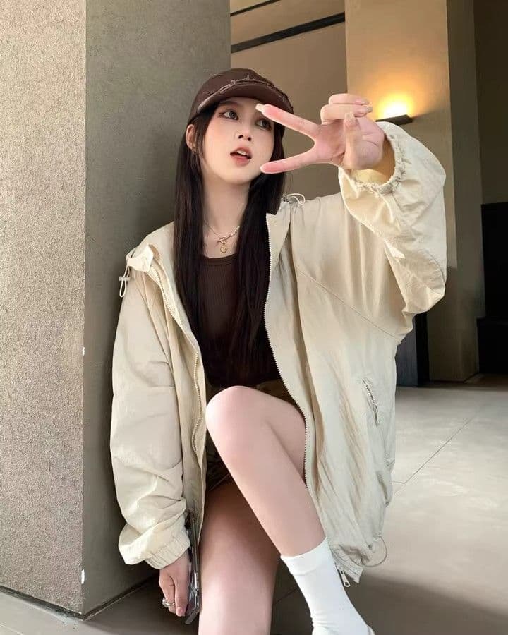 캐주얼 운동 바람 긴팔 재킷 여성 코트 여름 새로운 느긋한 루즈핏 다용도 긴팔 후드 자외선 차단 맨위 상세 이미지 23